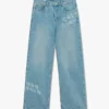 Jean en denim délavé effet graffiti Jean en denim délavé effet graffiti