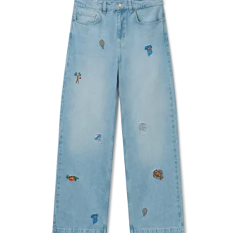 Jean à motif brodé