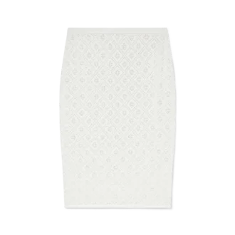 Jupe en maille avec monogramme en cristal