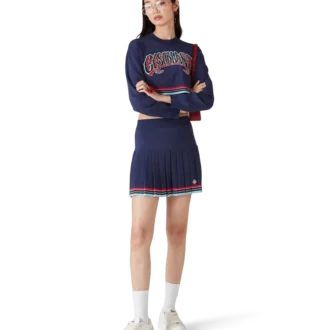 Jupe plissée style baseball