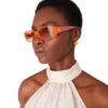 Lunettes de soleil fines roses et orange Lunettes de soleil fines roses et orange