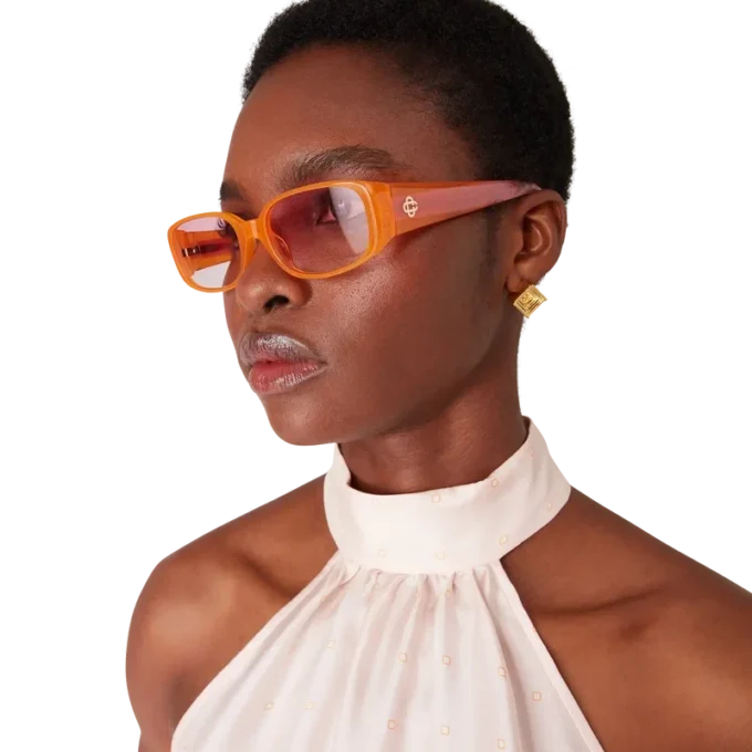 Lunettes de soleil fines roses et orange Lunettes de soleil fines roses et orange