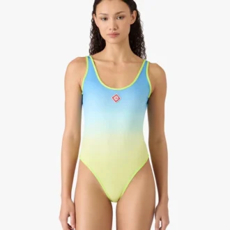 Maillot de bain dégradé bleu et jaune