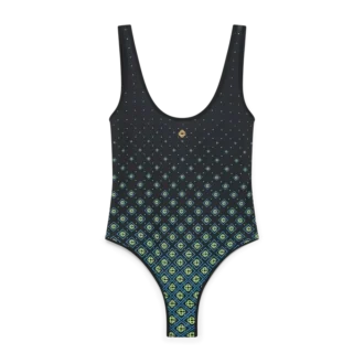Maillot de bain noir dégradé à motif Monogram