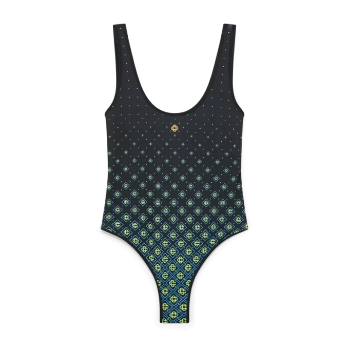Maillot de bain noir dégradé à motif Monogram Maillot de bain noir dégradé à motif Monogram