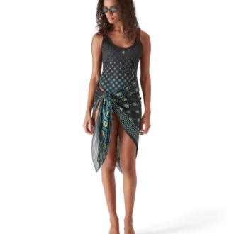 Maillot de bain noir dégradé à motif Monogram