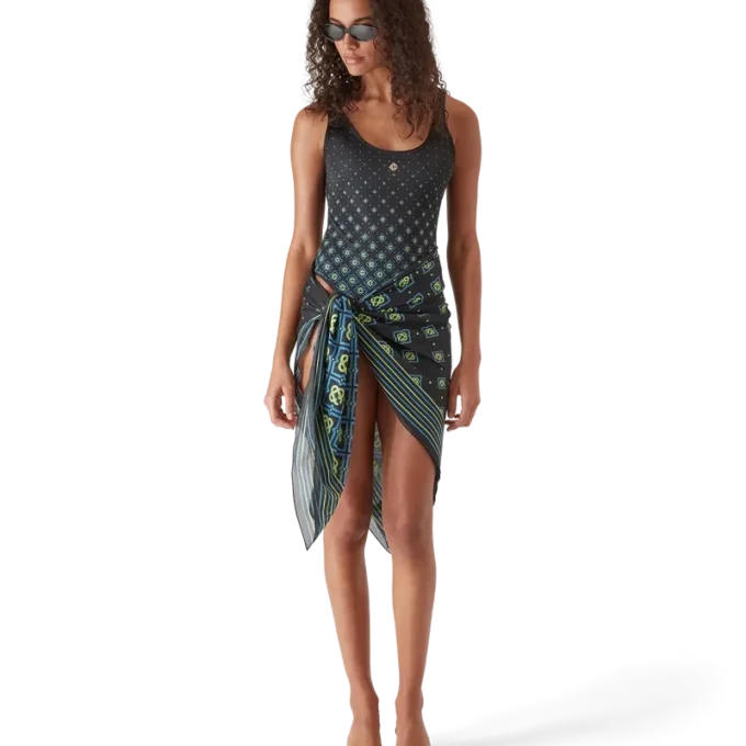 Maillot de bain noir dégradé à motif Monogram Maillot de bain noir dégradé à motif Monogram