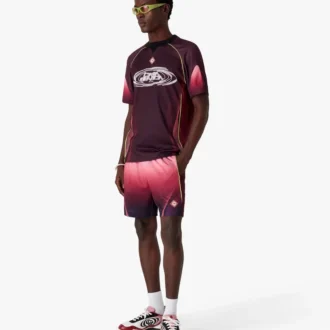 Maillot de football à manches courtes dégradé aubergine