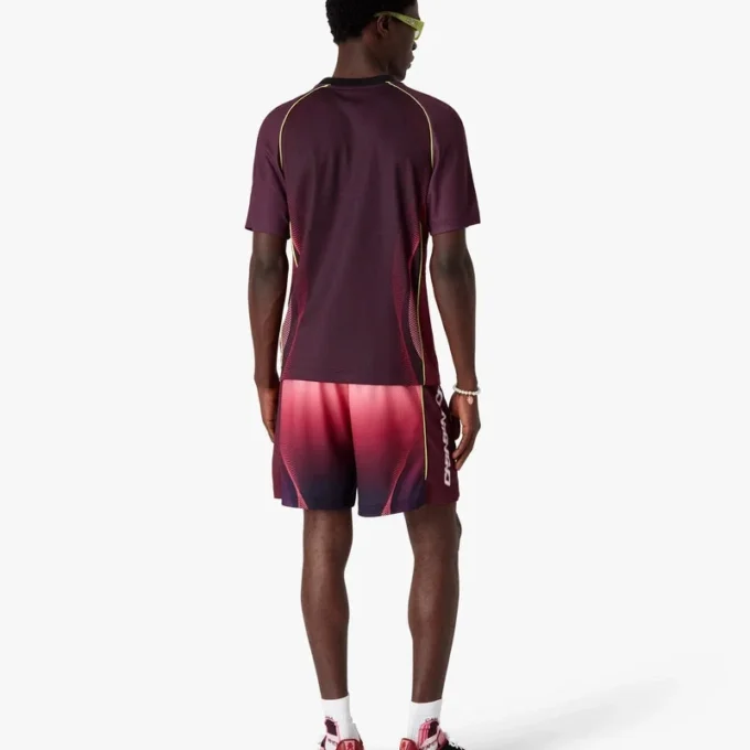 Maillot de football à manches courtes dégradé aubergine