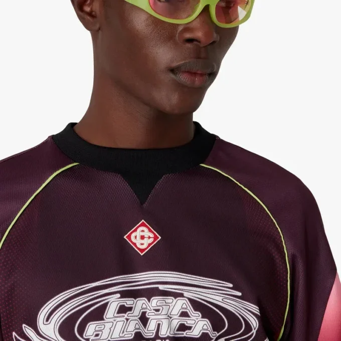 Maillot de football à manches courtes dégradé aubergine