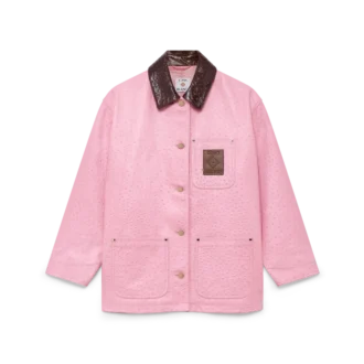 Manteau de travail en cuir gaufré