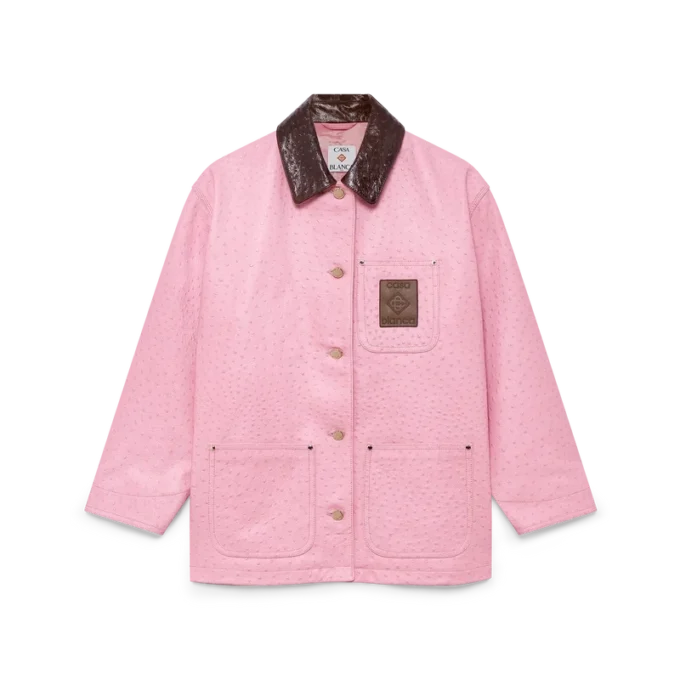 Manteau de travail en cuir gaufré