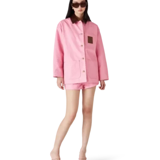 Manteau de travail en cuir gaufré