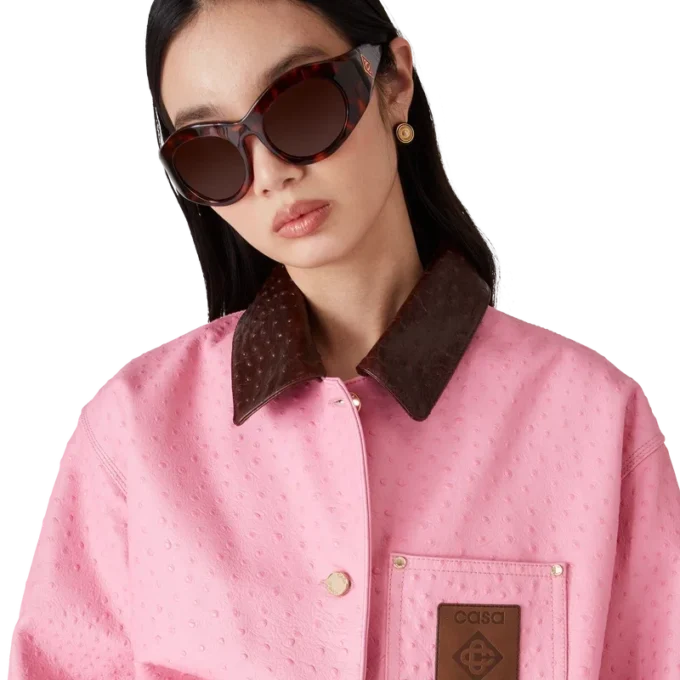 Manteau de travail en cuir gaufré