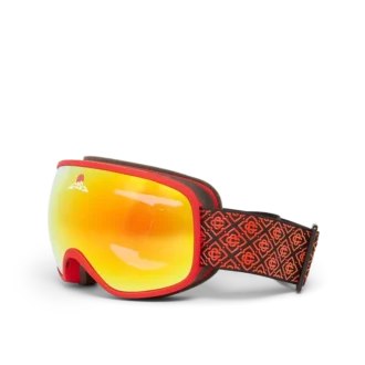 Masque de ski dégradé rouge et orange Masque de ski dégradé rouge et orange