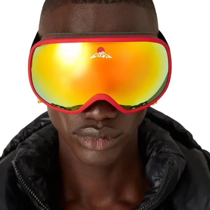 Masque de ski dégradé rouge et orange