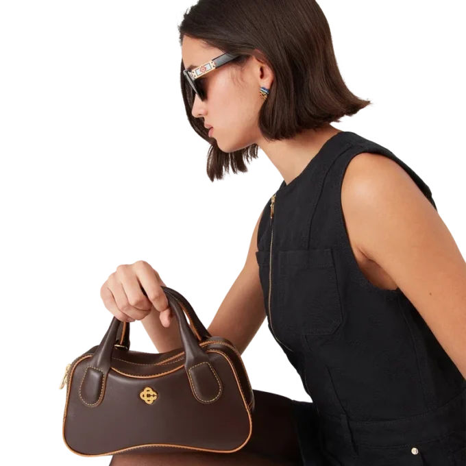 Micro sac bowling marron Micro sac bowling marron