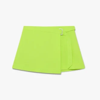 Mini-jupe en crêpe vert