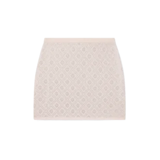 Mini-jupe en maille avec monogramme en cristal