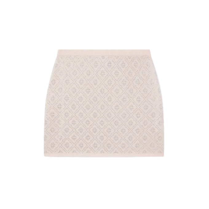 Mini-jupe en maille avec monogramme en cristal