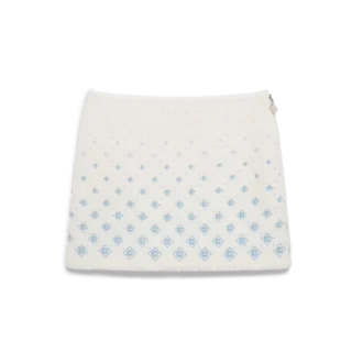 Mini-jupe en molleton avec monogramme brodé dégradé
