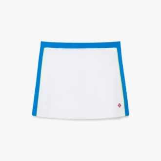 Mini-jupe en piqué blanc et bleu