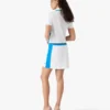 Mini-jupe en piqué blanc et bleu