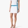 Mini-jupe en piqué blanc et bleu
