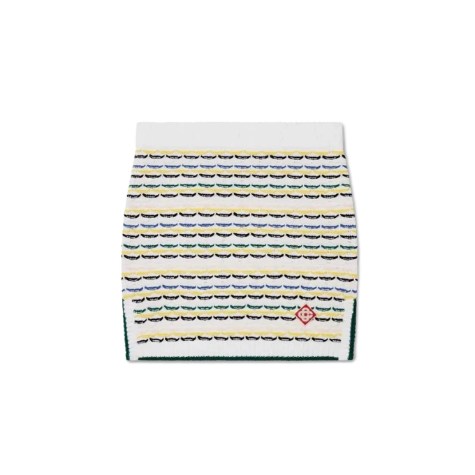 Mini-jupe en tricot de coton à mailles plissées