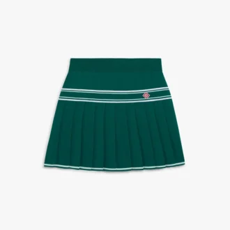 Mini-jupe plissée en maille verte