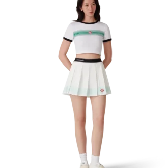 Mini-jupe plissée à rayures