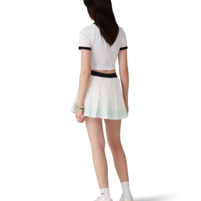 Mini-jupe plissée à rayures