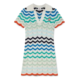 Mini-robe en crochet à motif ondulé dégradé
