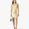 Mini-robe imprimée à la feuille d’or jaune Mini-robe imprimée à la feuille d’or jaune