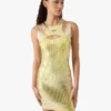 Mini-robe imprimée à la feuille d’or jaune Mini-robe imprimée à la feuille d’or jaune