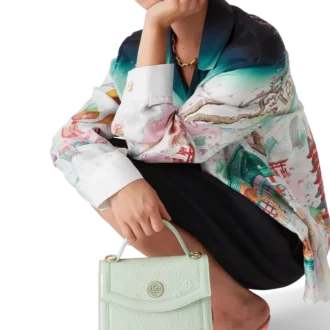 Mini sac Jeanne avec monogramme Mint en relief