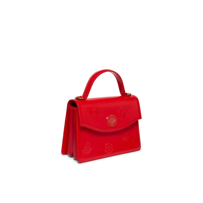 Mini sac Jeanne à emblèmes rouges Mini sac Jeanne à emblèmes rouges