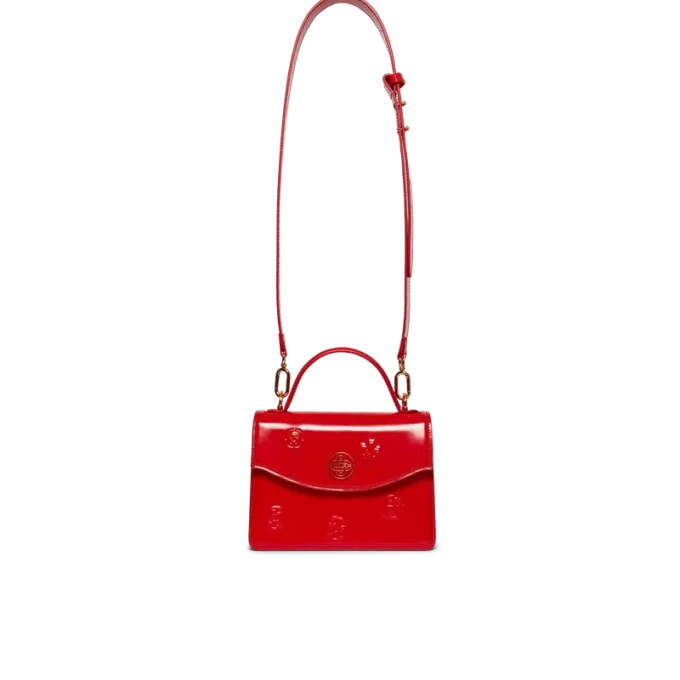 Mini sac Jeanne à emblèmes rouges Mini sac Jeanne à emblèmes rouges