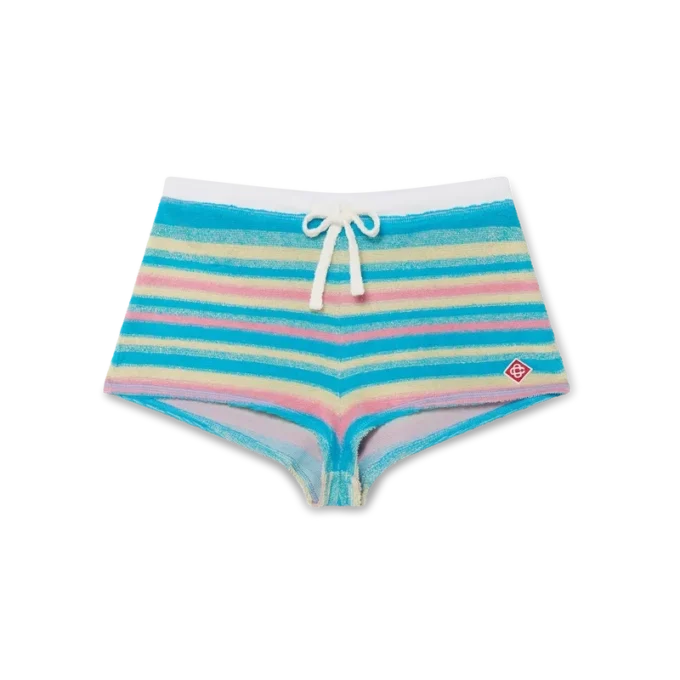 Mini-short en tissu éponge à rayures Mini-short en tissu éponge à rayures