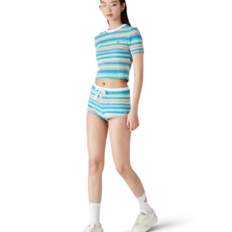 Mini-short en tissu éponge à rayures