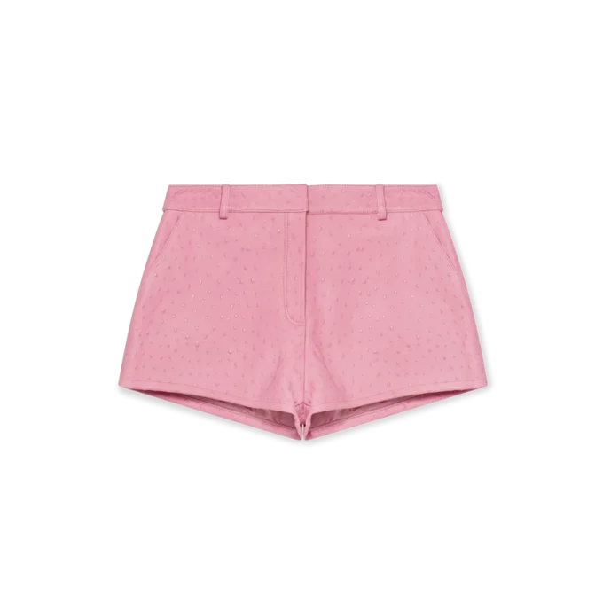 Mini-Shorts en cuir gaufré