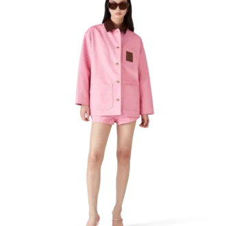 Mini-Shorts en cuir gaufré