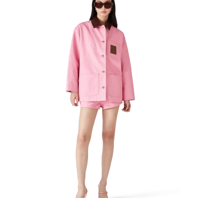 Mini-Shorts en cuir gaufré