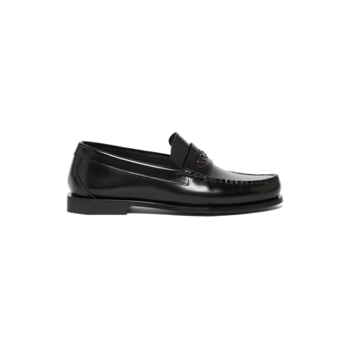 Mocassins en cuir noir pour homme