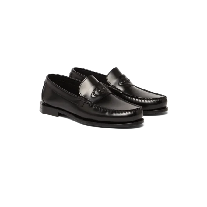 Mocassins en cuir noir pour homme
