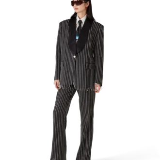 Pantalon ajusté orné de cristaux