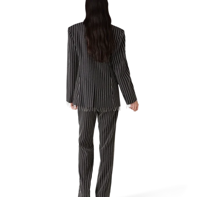 Pantalon ajusté orné de cristaux Pantalon ajusté orné de cristaux