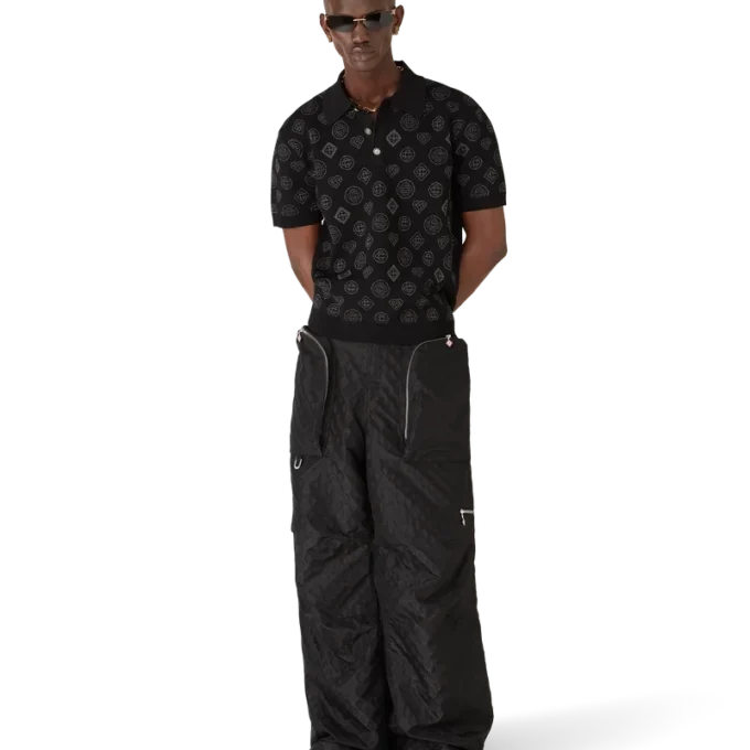 Pantalon cargo en jacquard de nylon