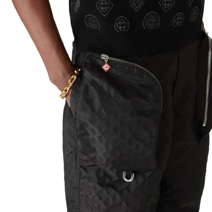 Pantalon cargo en jacquard de nylon