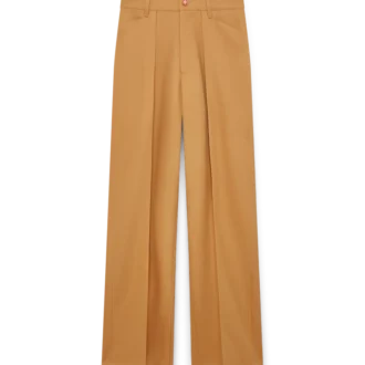 Pantalon chino plissé en laine